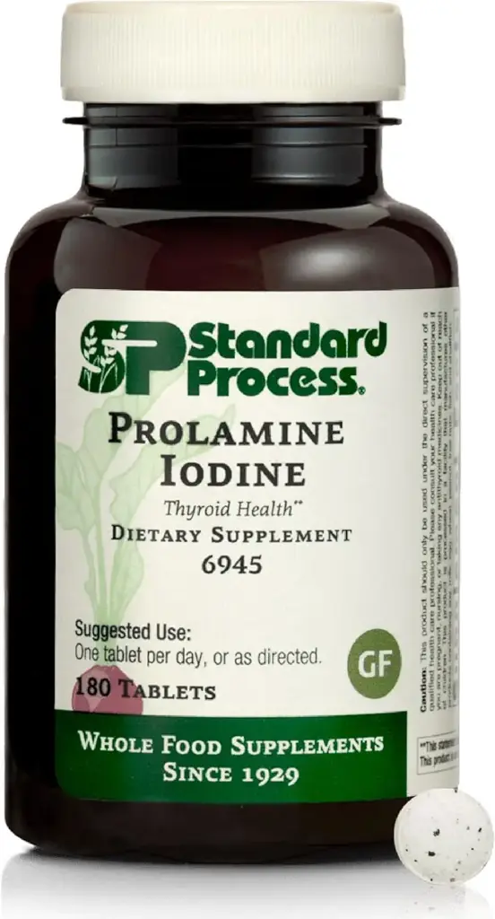 Standaardproces - Prolaminejodium - Ondersteunt gezonde jodineniveaus, gezonde schildklierfunctie, calcium, jood, glutenvrij en vegetarisch - 180 tabletten
