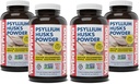 Yerba Prima Psyllium Husks Powder - 12 oz (pakket van 4) - Natural Fiber Supplement - Colon Cleanse - Gut Health - Vegan, Non-GMO, Gluten-Free (New Label - Packaging May Vary)