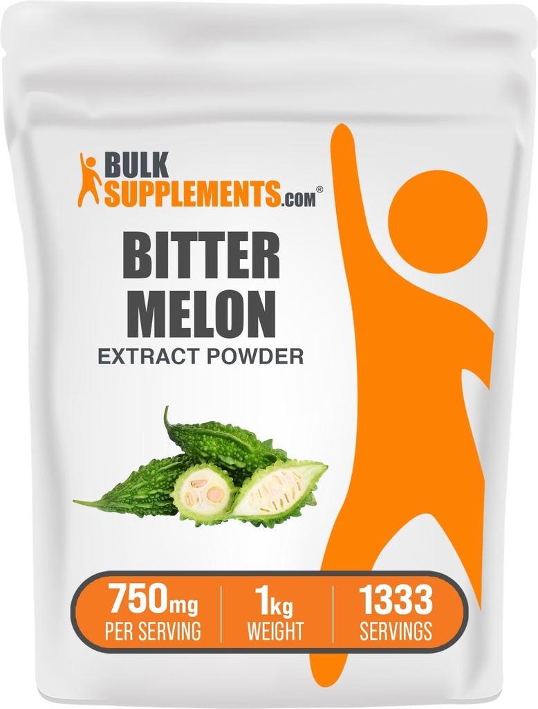BulkSupplements.com Bitter Meloen Extract Poeder - Bitter Meloen Supplement, Bitter Gourd Extract - Kruidensupplement, Glutenvrij, 750 mg per portie, 1kg (2,2 lbs) (verpakking van 1)