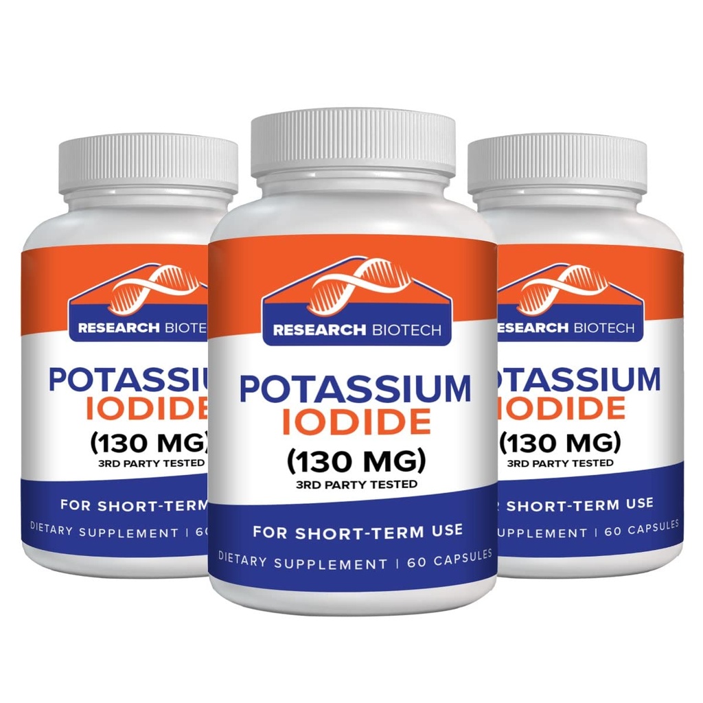Max-Bio Potassium Iodide 130mg Capsules - 180 Compte - Supplément alimentaire pour le soutien et la protection de la thyroïde