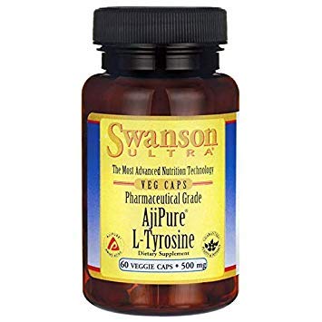 Swanson Amino Acid Ajipure L-Tyrosine Pharmaceutical Grade 500 Milligrammen 60 Veg Capsules
