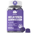 Melatonine Gummies 10mg 20mg voor volwassenen, Extra sterkte met L-Theanine, Ashwagandha, Magnesium, Kurkuma, GABA, citroenbalsem en kamille voor ondersteuning gezondheid Circadian Rhythm, Vegan Grape Flavor
