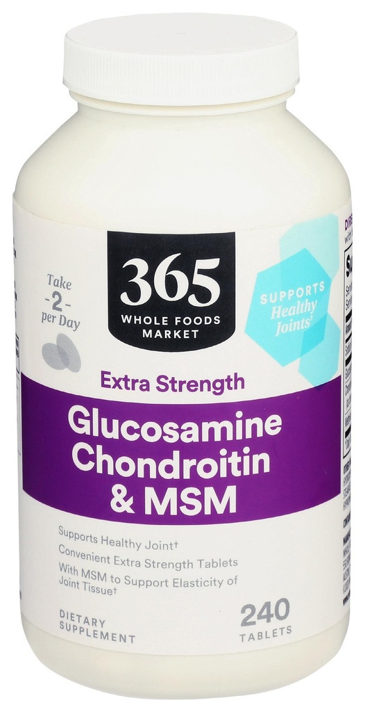365 door Whole Foods Market, Glucosamine Chondroitin X Strength MSM, 240 tabletten