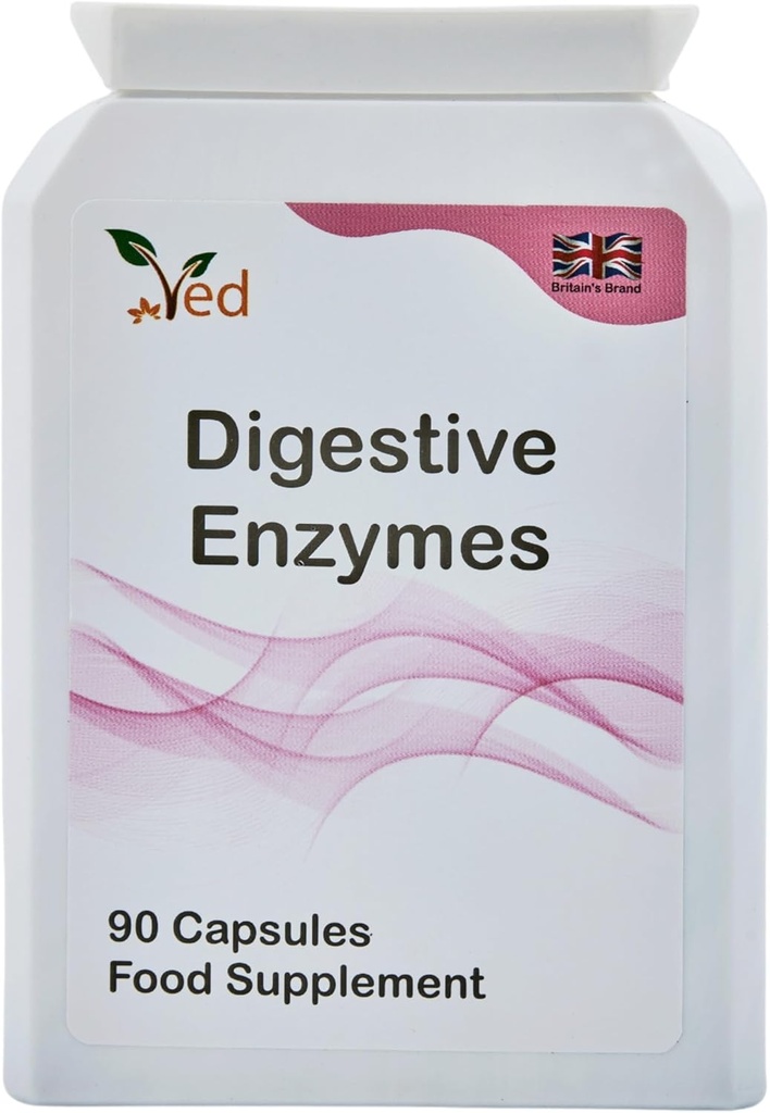 Ved-decompenserende enzymen, uitgebreide voedselonverdraagzaamheid complex, doelwitten meerdere intoleranties, waaronder gluten, Lactose & Caseïne, 90 Vegan Capsules(45 Days Supply)