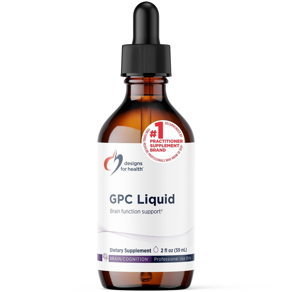 Designs for Health GPC Liquid Drops - 600mg Soy Free Alpha Glycerofosfocholine Supplement, Non-GMO GPC Choline van Zonnebloemlecithin - Ondersteunt gezonde hersenfunctie (30 porties / 2oz)