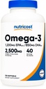 Nutricost Omega 3 Fish Oil - 2500MG, 120 Softgels (40 Serv) - Fish Oil, Wild Caught! 1200mg EPA 850mg DHA - Non-GMO, Glutenvrij