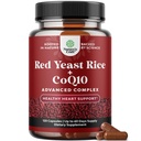Red Gist Rice with CoQ10 Supplement - Advanced Healthy Heart & Healthy Cholesterol Levels Formula for Men & Women - Extra Strength Capsule with Red Gist Rice 1200 mg Capsules with CoQ10-120 Count