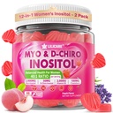 Inositol Gummies for Women + Chasteberry, Myo-Inositol & D-Chiro Inositol 2000mg + 50mg Ideaal 40:1 Ratio met Gemethyleerde B12 & Folaat, Choline, Magnesium, Vitamine D3 voor algehele gezondheid, Pack of 2