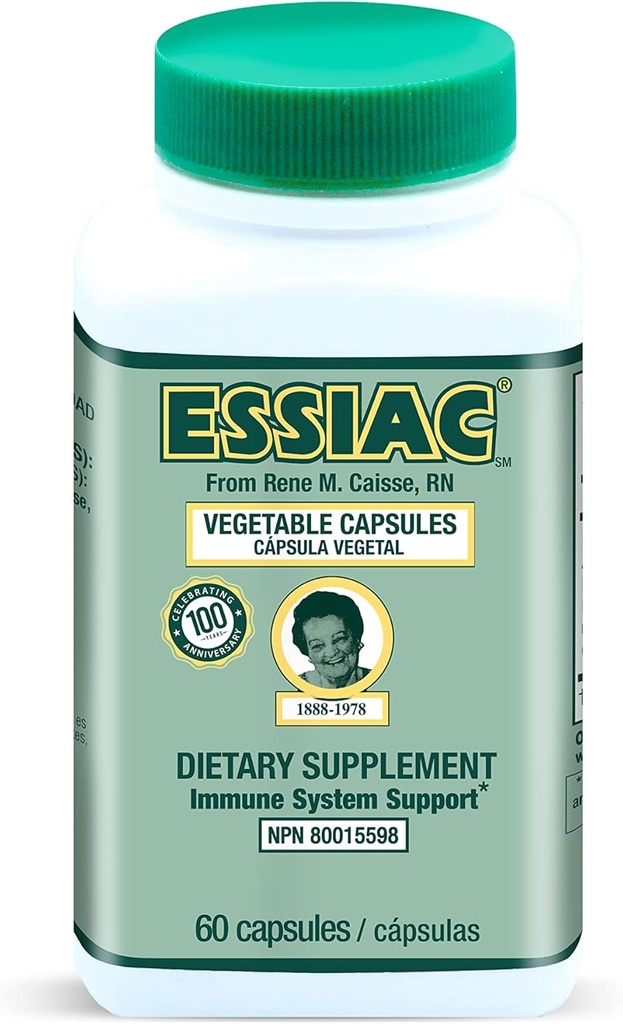 ESSIAC Thee All-Natural Kruidenextract Capsules 60 Capsules Krachtige Antioxidant Blend om de algehele gezondheid en welzijn te bevorderen Originele formule sinds 1922