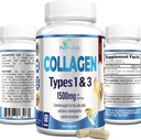 Collageen Types I & III - Collageen Pillen, Ondersteunt gezond haar, huid, nagels, gewrichten - Gehydrolyseerde collageen supplement, 60 capsules