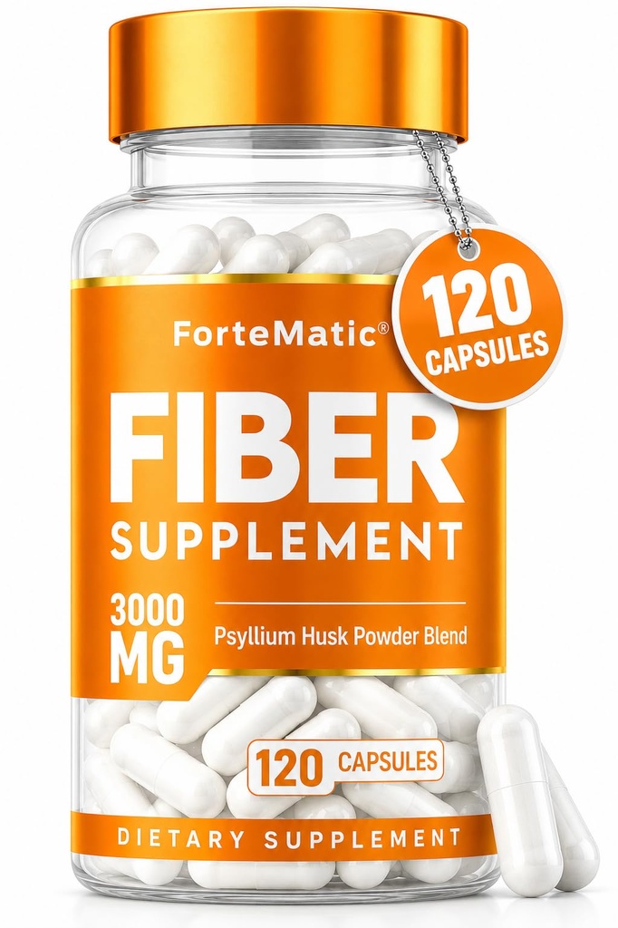 Les plus riches en fibres des États-Unis Supplément 120 Capsules Mega Dose 3000mg Mélange Psyllium Husk, Aloe Vera, Chia Seed & Lin Poudre Gut Santé, Propreté, Constipation