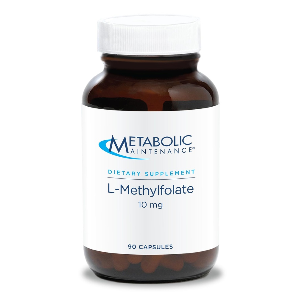 Metabolische onderhoudsbehandeling L-methylfolaat 10 mg - Ondersteunt een gezonde mindset - Actieve folaat voor methylering ondersteuning & biochemische reacties - Zeer Biobeschikbaarheid - 90 porties - 90 capsules