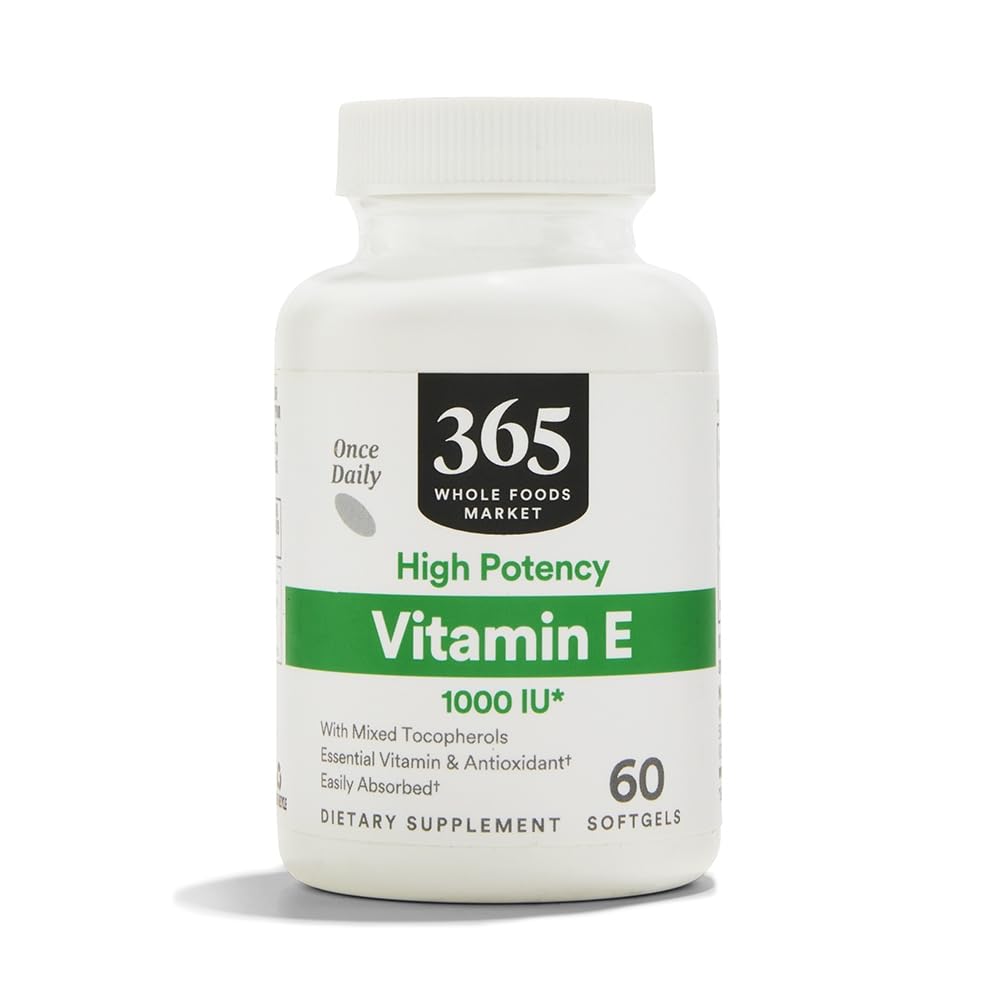 365 door Whole Foods Market, Vitamine E 1000 IE, 60 Tellen