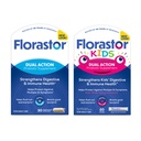 Florastor Family Probiotic Bundle - 30 ct. Probiotic for Digestief + Immune Health & 20 ct Kids Daily Probiotic - Unflavored Powder Sticks - Boost Good Bacteria & Flush Out The Bad