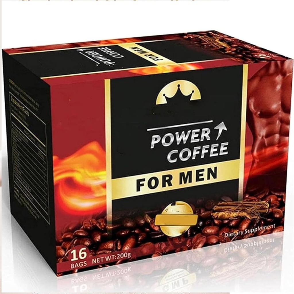 Power Coffee voor mannen-Afrikaanse koffie poeder voor de mens, het geheim aan sterke mannen (1-box)