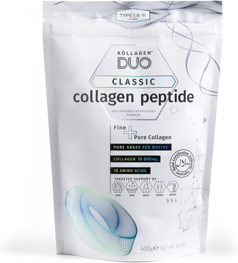 Premium Halal Collageen Proteïne Poeder - niet-gearomatiseerd eiwit Bron type I & III met 18 Aminozuren, Glycine Boost, voor huidhaar Nagels - Collageen Supplement
