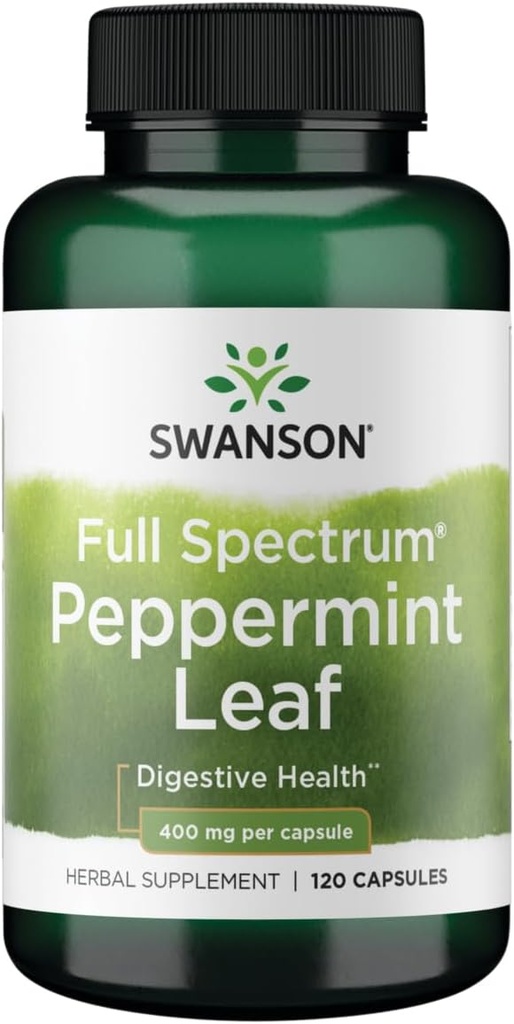 Swanson Full Spectrum Peppermint Leaf 400 Milligrammen 120 Capsules