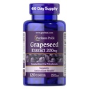 Puritan's Pride Grapeseed Extract 200mg, Dieetsupplement voor Antioxidant en Hartgezondheidsondersteuning, 2 maanden Supply, 120 Rapid Release Capsules
