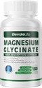 Glycinat de magnésium 400 MG par portion 100 % Chélaté pour une absorption élevée, doux sur l'estomac, non-OGM, 180 Capsules végétariennes