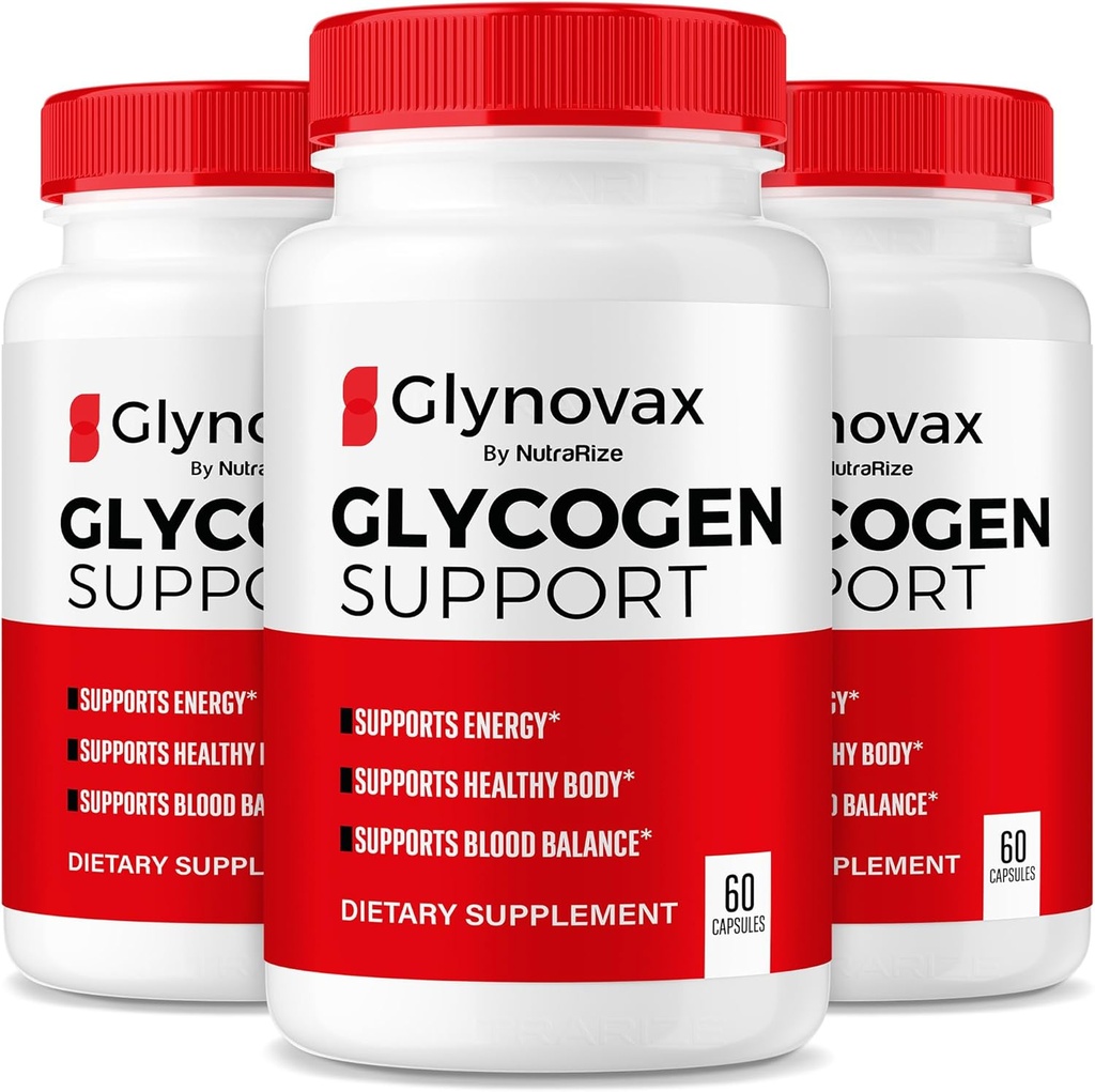 NutraRize (3 Pack) Glynovax Pillen, Glynovax Glycogen Ondersteuning Formule, Alle Natuurlijke Supplement voor Onderhoud gezonde stabiele niveaus, Officiële Glyno Vax Reviews (180 Capsules)