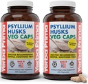 Yerba Prima Psyllium Husks Veg Caps, 400 Capsules (625 mg) (verpakking van 2) - Veganistisch, non-GMO, Glutenvrij, Colon Cleanser, Dagelijks vezelsupplement voor Gut Health & Regularity
