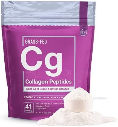 Essentiële elementen Gehydrolyseerde collagen Peptiden Poeder voor mannen & vrouwen - Gewricht, huid, haar & nagel ondersteuning - 15 Gram van type I & III Grass-Fed Bovine Collageen - 30 Servers