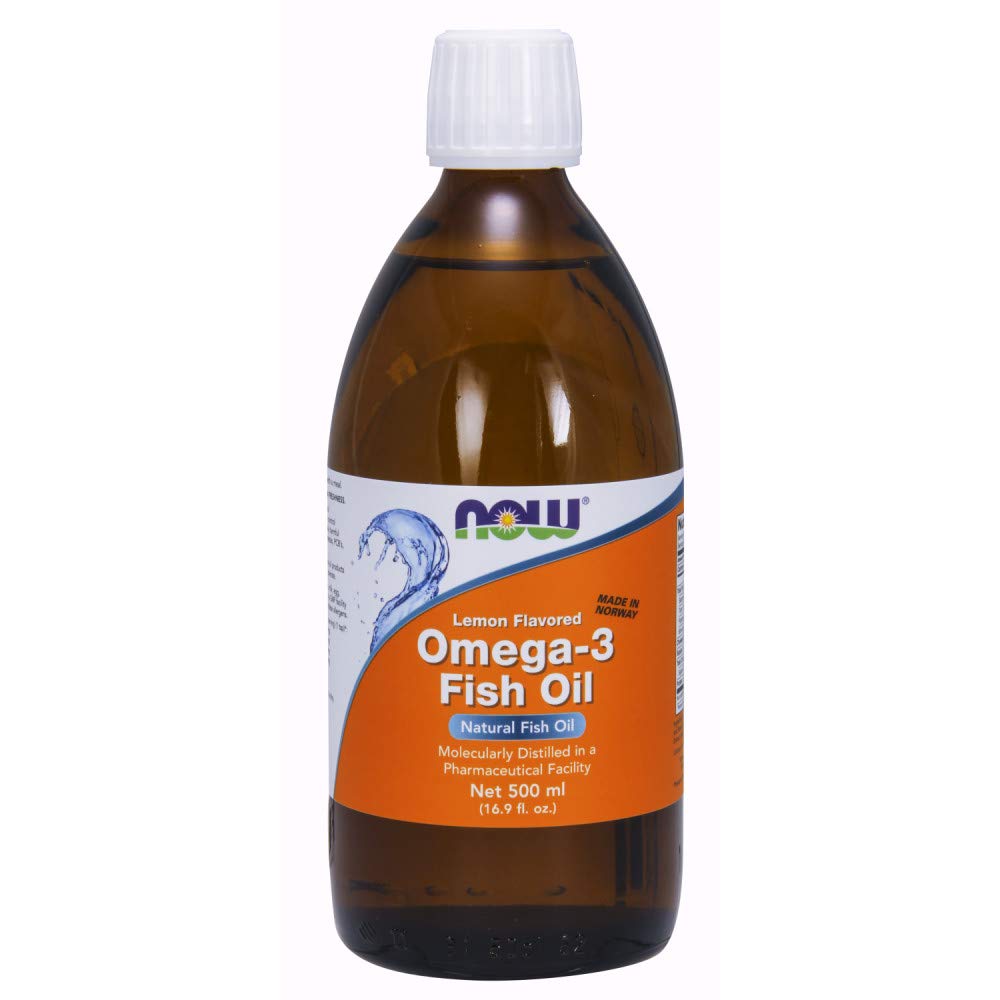 NOW Supplementen, Omega-3 Visolie Vloeibaar, Moleculaire Gedistilleerd, Citroen Gearomatiseerd, 16,9-Ounce