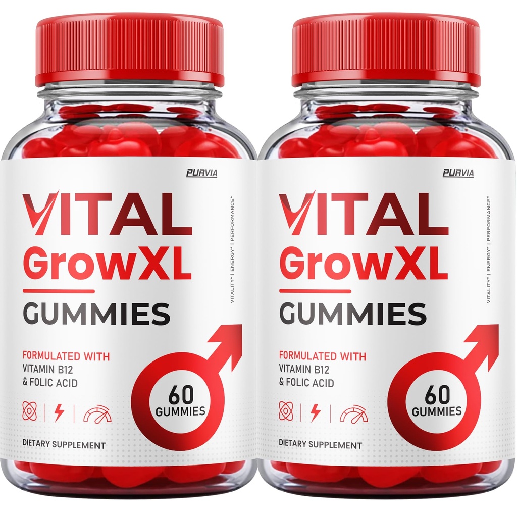 (2 Pack) Vital Grow XL Gummies - Officiële Formule - Injectieflacon Groeien XL Geavanceerde sterkte Formule, Vital Grow XL Reviews, Algemene Gezondheidsondersteuning 1000mg Maximale sterkte Wellness Supplement (120 Gummies)