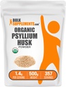 BulkSupplements.com Biologische Psyllium Husk Powder - Psyllium Husk Powder for Baking, Fiber Supplement - Glutenvrij, 1,4g per portie, 500g (1.1 lbs) (pakket van 1)