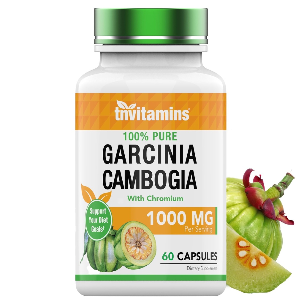 tnvitaminen Garcinia Cambogia Extract Capsules (1000 MG x 60 pillen) met een gewichtsverlies pillen voor vrouwen en mannen* 