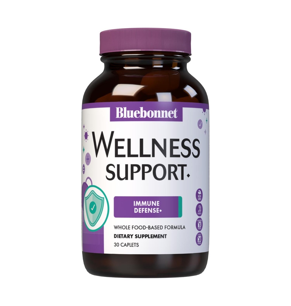 Bluebonnet Nutrition Gerichte keuze Wellness Support, Immune Defense Whole Food Based Formula, Seizoengebonden Ondersteuning, Sojavrij, Glutenvrij, Kosher, Non-GMO, Dairy-Free, Vegetarisch, 30 Caplets, 15 Serveren