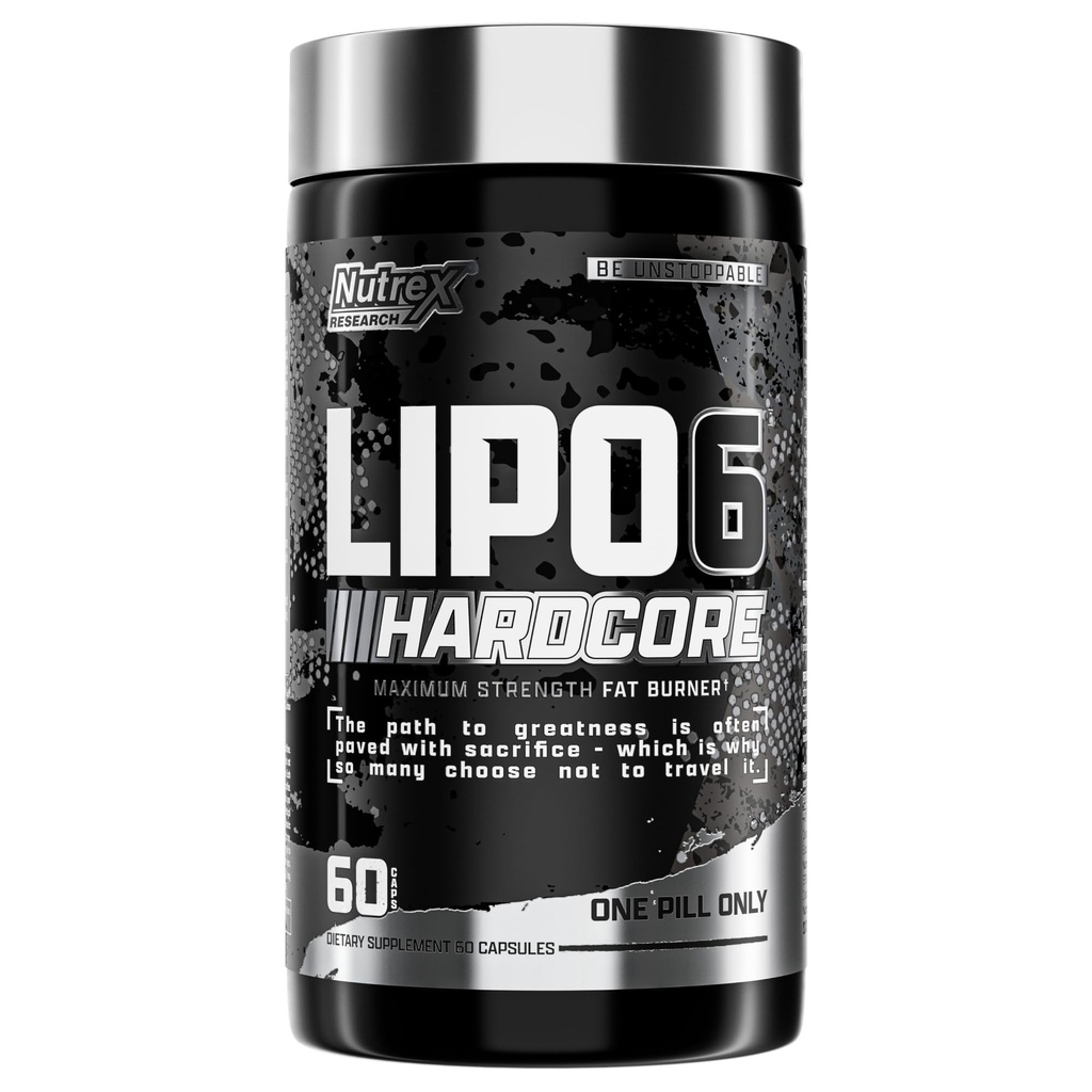 Nutrex Research Lipo-6 Hardcore Supplement, Ondersteunt Metabolisme &amp; Energie, Dieetcapsules 60 Tellen