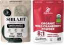Jungle Poudres Ultimate Vitality Bundle: 5oz Shilajit Poudre et 5oz Bio Poudre de canneberge sauvage - Énergie, Immmune Support, Extraits Superfood pour la cuisson, Smoothies, Certifié USDA
