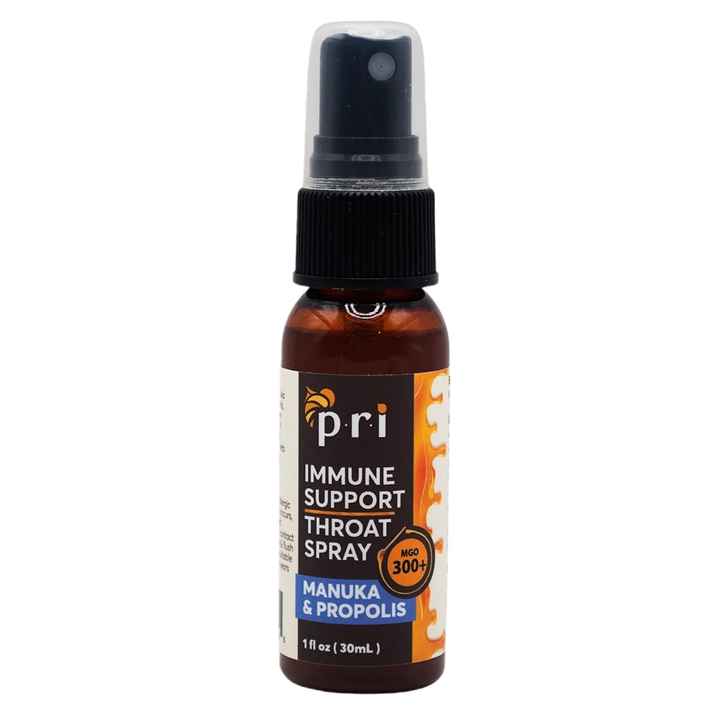 P.R.I Propolis Throat Spray met Manuka Honing, Sore Throat & Immune Support, Fresh Peppermint Smaak, 1oz