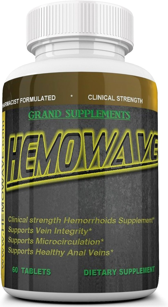 HEMOWAVE De natuurlijke benadering van aambei, en Piles Zwelling Relief. met toegevoegde vitamine K. 60 tabletten