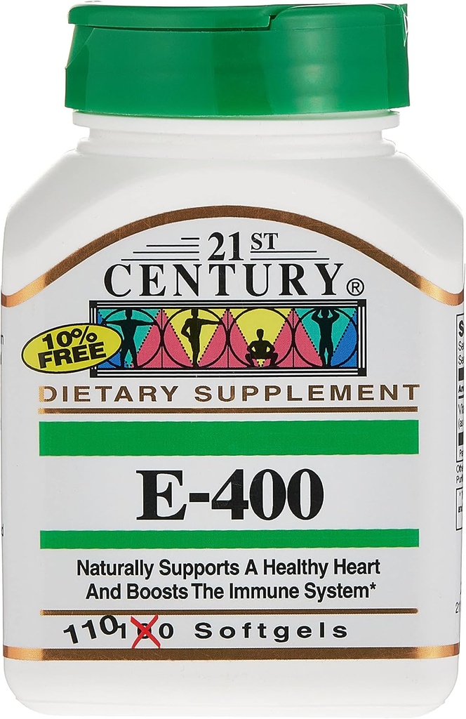 21e eeuw Vitamine E 400iu, 110 Softgels