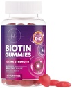 Haarvitaminen Gummies met Biotin 5000 mcg per portie - Haargroei Ondersteuning met vitamines E & C voor dikker, sterker en mooier haar - haar huid en nagels vitamine, glutenvrij - 60 Gummies