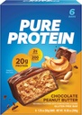 Pure proteïnerepen, hoog eiwit, voedzame snacks ter ondersteuning van energie, lage suiker, glutenvrij, chocolade Pindakaas, 1,76 Oz (verpakking van 6)