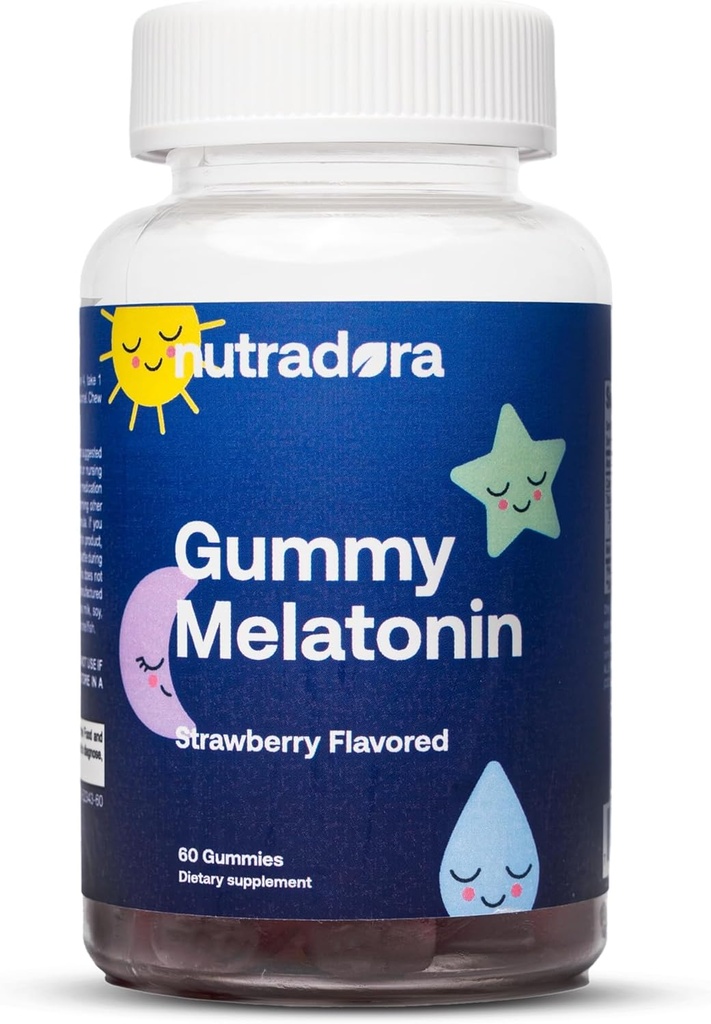 Melatonine Kids Slaap Gummies - Slaap Gummies voor kinderen en volwassenen Help om te reguleren Slaap, Wake Cycle, Ontspannen, Verbeteren Slaap Uitmuntendheid, Aardbei Smaak, Gemaakt in de Verenigde Staten, 60 Gummies