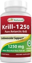 Best Naturals Pure Antarctic Krill Oil 1250 mg (Triple Strength) avec Omega-3s EPA, DHA et Astaxanthine 60 Softgels