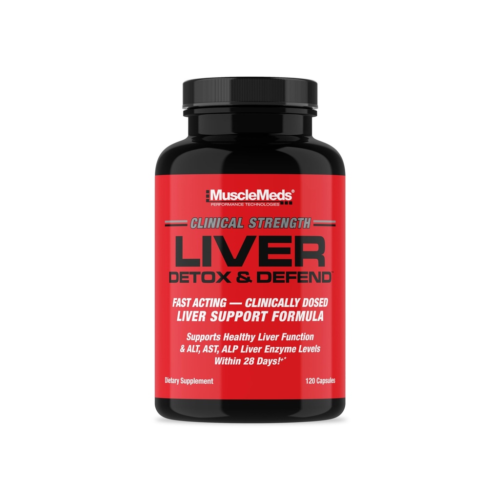 MuscleMeds Foie Détox & Défendre, nettoyer, la formule de réparation - supplément de soutien du foie à base de plantes, NAC, chardon de lait silymarin, 60 portions
