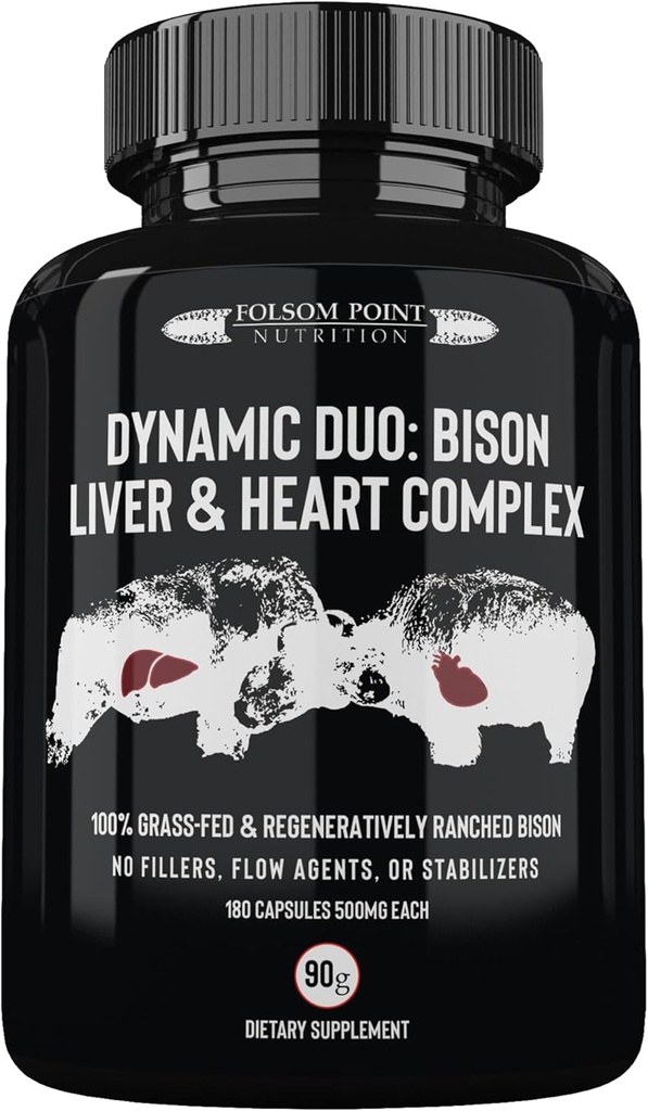 Dynamic Duo: 100% Grass-Fed Bison Lever & Heart Complex 