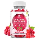 Calcium Magnesium Zink Gummies met Vitamine D3, Suikervrije Calcium Gummies voor Vrouwen Mannen, Raspberry Flavor - 60 Tellen