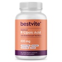 BESTVITE R-Lipoïnezuur 100mg gestabiliseerd met Bio-Enhanced® Na-RLA (120 Vegetarian Capsules) Geen Stearates - No Flow Agents - Vegan - Non-GMO - Glutenvrij