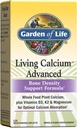 Garden of Life Living Calcium Formule avancée de soutien de la densité osseuse, 1000mg Plante alimentaire entière Calcium Plus Vitamines D3, K1 et Magnésium pour l'absorption, 120 Caplets végétariens