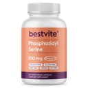 BESTVITE Phosphatidylsérine 100mg par gélule (120 Capsules végétariennes) avec Sharp-PS® Green - breveté et testé cliniquement - sans stéarate - sans soja - sans gluten - végétalien - sans OGM