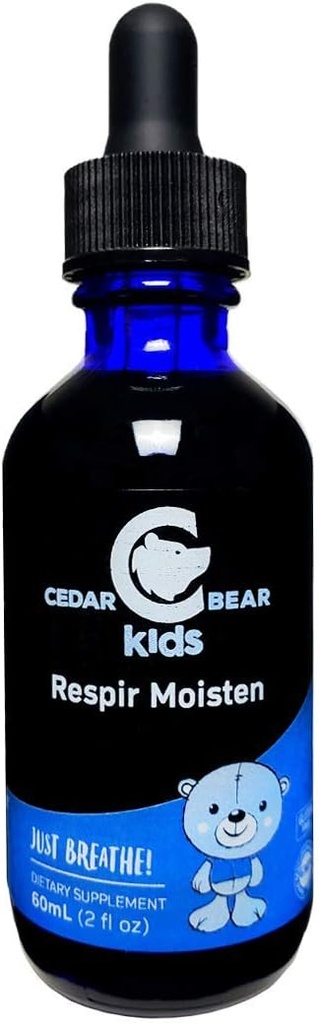 Cedar Bear Respir Moisten for Kids a Liquid Herbal Supplement that Moisturizes and Sooths Irritated Respiratory Weefsels and Relives Occasional Dry Coughs 2 Fl Oz