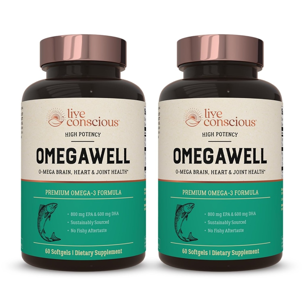 Live Conscious OmegaWell Fish Oil: Hart-, hersen- en gewrichtsondersteuning 