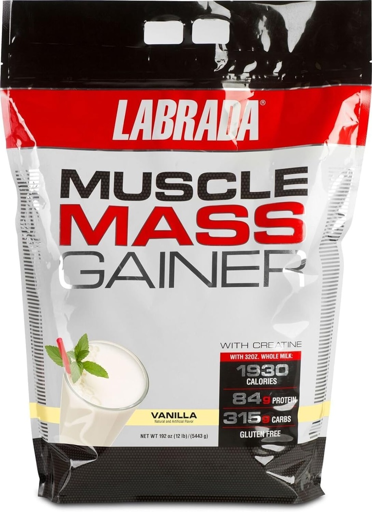 Labrada Nutrition Muscle Mass Gainer, Vanille, 12 Pond