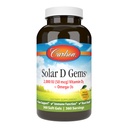 Carlson - Solaire D Gems, vitamine D3 et supplément Oméga-3, 2000 UI (50 mcg) Vitamine D3, 115 mg Oméga-3s EPA et supplément DHA, prise sauvage, source durable, citron, 360 Softgels